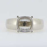 Men's Ring Settings Sterling Silver Ring Mounting Cushion CU 10x10mm Unisex - Syzjewelry